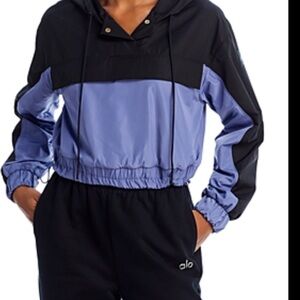 Alo Black and Blue Windbreaker Jacket